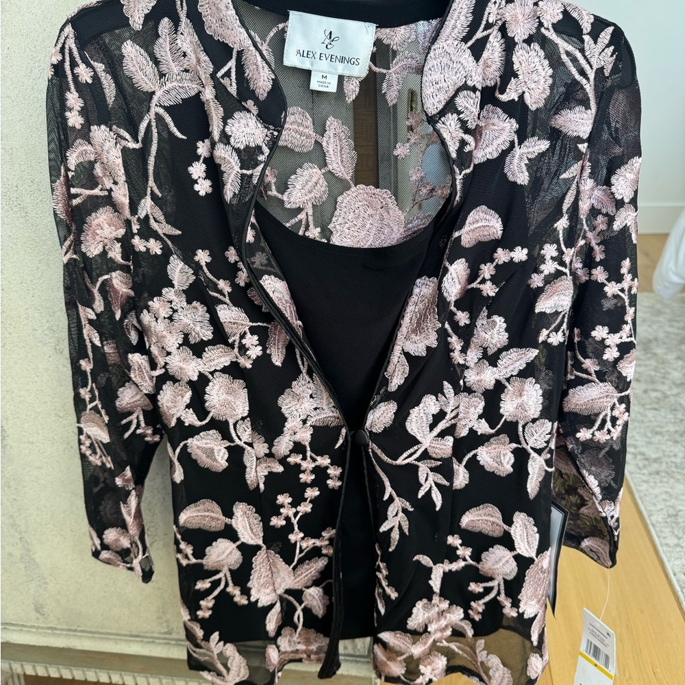 Alex Evenings Embroidered Jacket and Tank - new with tags